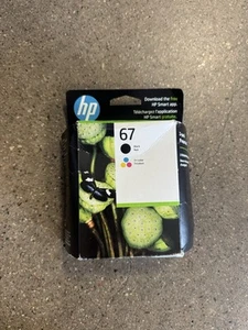 HP 67 2-pack Black/Tri-color Original Ink Cartridges, 3YP29AN#140 EXP 3/2026 - Afbeelding 1 van 2