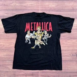 Vintage Metallica T Shirt 1996 Load Tour Dates 90s Rock Band Caricature Logo XL - Picture 1 of 8