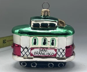 Adorno de vidrio de tranvía de San Francisco de colección para árbol de Navidad - Imagen 1 de 10