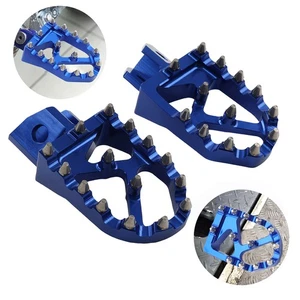 Blue Footpegs Footrest Pedals For Yamaha YZ80 YZ125 YZ500 TTR90 TTR125 XT250 - Picture 1 of 11