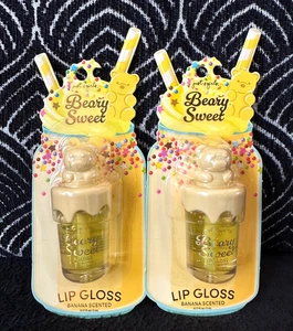 🌺2pk JUST 4 GIRLS BEARY SWEET BANANA SCENTED HYDRATING LIP OIL SHEER LIPGLOSS - Picture 1 of 11