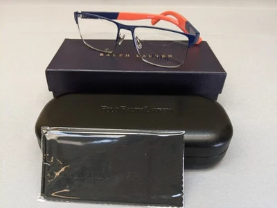 Monturas rectangulares para gafas Polo Ralph Lauren PH1215, azul brillante/metal/naranja Foto 1 de 4