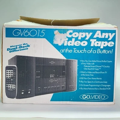 NUEVA CAJA ABIERTA Go Video Doble Reproductor VCR/VHS Grabadora Cintas de Transferencia Modelo GV6015 Foto 1 de 4
