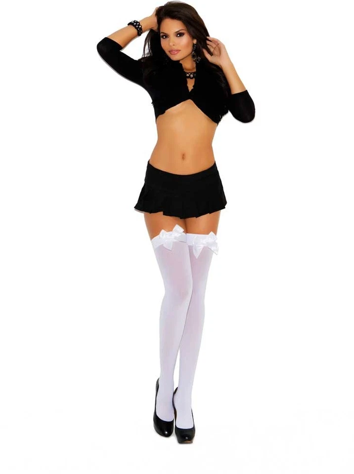 Sexy Ropa de dormir Satén Lazo Opaco Medias Medias hasta el muslo Medias Adultas Mujeres Foto 1 de 1