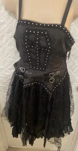 Dark Romantic Punk Gothic Lolita Black Dress Whimsy Goth - Picture 1 of 18