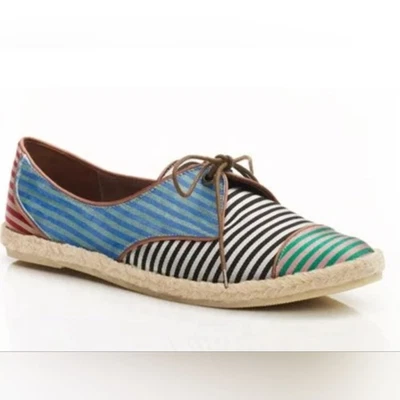 Alpargatas Tabitha Simmons Dolly de seda a rayas usadas 39 Foto 1 de 4