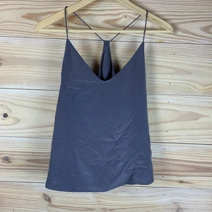 J Crew Silk Cami Top Womens Small Pewter T Back Capsule Minimalist - Picture 1 of 8