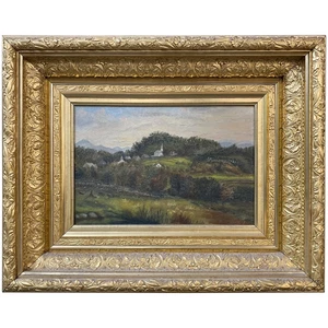 19th c American School Landscape Oil Painting of Mason, New Hampshire - Picture 1 of 12
