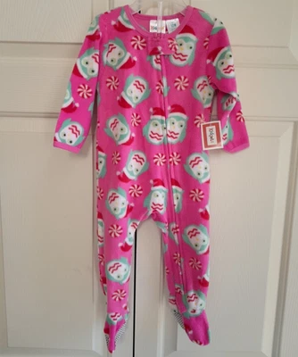 Pijama Kidgets Bebé Niña 12M Rosa Navidad Papá Noel Polar Pies para Dormir Nuevo con Etiquetas Foto 1 de 4