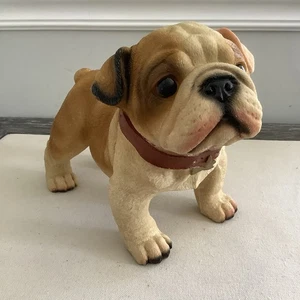 Englische Britische Bulldogge Figur Resin Stier Hund Skulptur stehend in Aufmerksamkeit - Bild 1 von 15