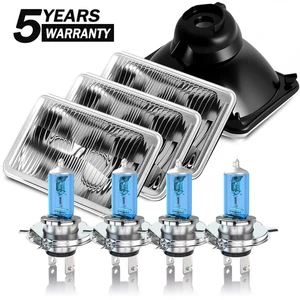 4x6" Headlights Fit For 1977 1978 1979 1980 1981 Pontiac Firebird Trans AM 4pcs - Picture 1 of 20