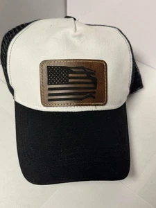 Cappello patch pelle bandiera americana regolabile unisex patriottico camionista berretto - Foto 1 di 5
