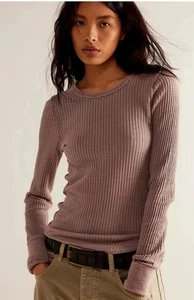 Top térmico Free People We the Free Roll With It talla XS marrón cachemir - Imagen 1 de 7