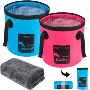 2 Pack Collapsible Bucket 5 Gallon Container Folding Water Bucket Portable Wa... - Picture 1 of 7