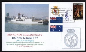 N Z Maritime Mail. H.M.N.Z.S. TE KAHA. Commanding Officer Signed Souvenir Cover - Picture 1 of 2