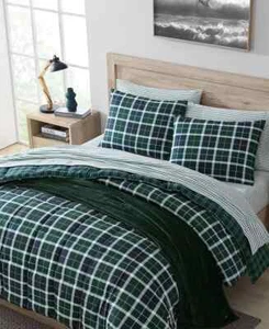 Nautica North Sail Plaid Brushed Microfiber Full/Queen Duvet Cover Set - Picture 1 of 4