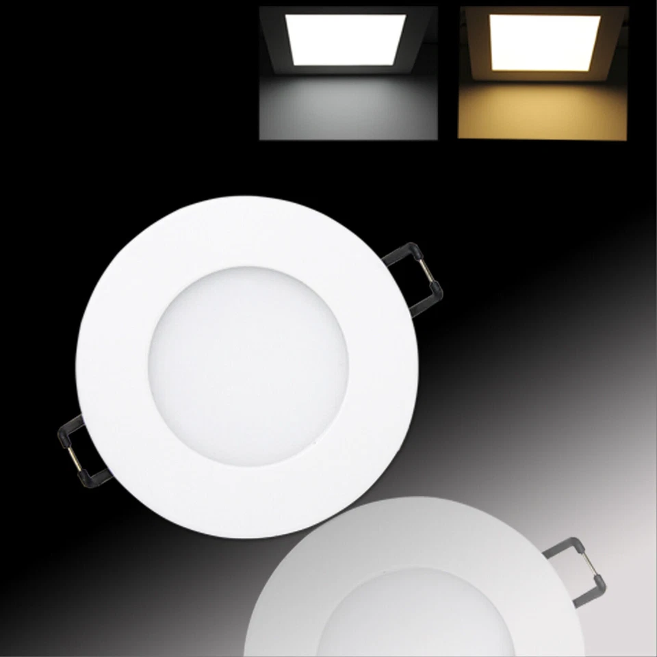 LED Panel Recessed Ceiling Light Recessed Lamp Square Round Ultraslim Slim - Image 1 of 1