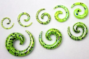 2-12mm Large Spiral AB Splash Pattern Acrylic Stretcher Ear Taper plug Expander - Picture 1 of 5