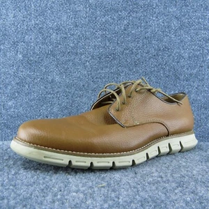 GBX Men Sneaker Shoes Brown Leather Lace Up Size 9 Medium - Picture 1 of 10