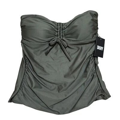 Traje de baño DKNY para mujer talla S verde musgo bandeau tankini top nuevo con etiquetas Foto 1 de 4
