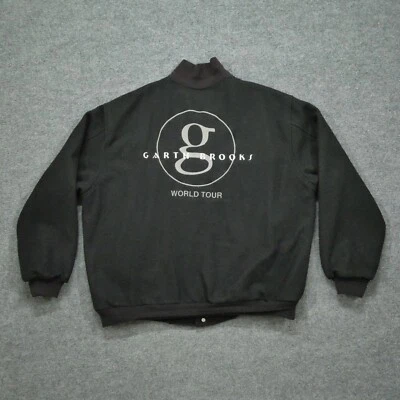 Vintage Garth Brooks World Tour Jacket Adult XL Black Wool Mens - Image 1 of 4