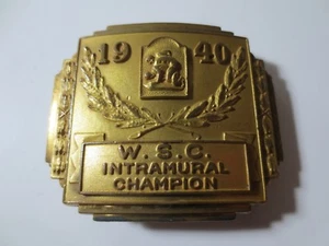 VTG 1940 Washington State College Art Deco Champion Wrestling Belt Buckle (P2339 - Picture 1 of 6