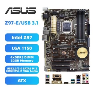 LGA1150 Motherboard ASUS Z97-E/USB 3.1 Intel Z97 DDR3 for 4th Core i7/i5/i3 CPU - Picture 1 of 12