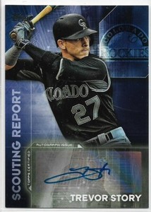 2016 Topps Update Trevor Story Rookie Scouting Report Auto Rockies RC #SRA-TS