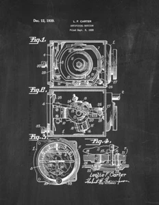 Gyroscope Patent Print Chalkboard - Picture 1 of 3
