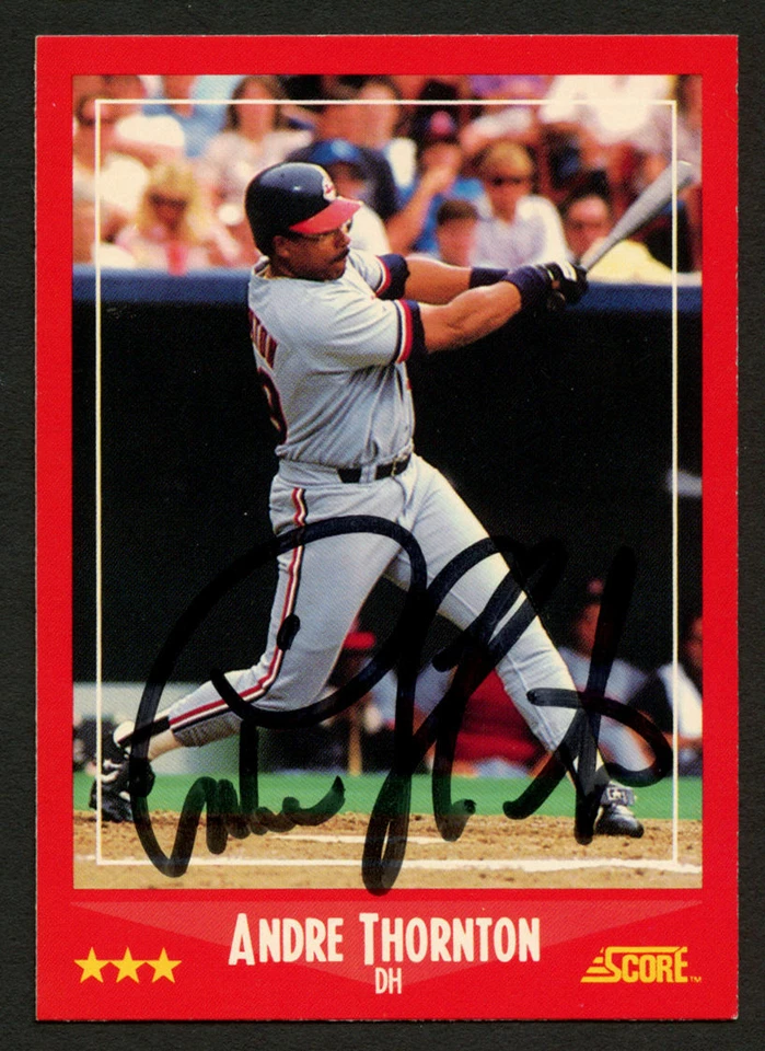 Tarjeta coleccionable de béisbol Andre Thornton #231 firmada con autógrafo automático 1988 Score Foto 1 de 1