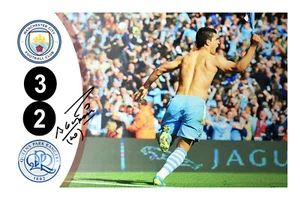 Sergio Agüero Firmado Manchester City Photo Man QPR 2012 Goal - Imagen 1 de 1