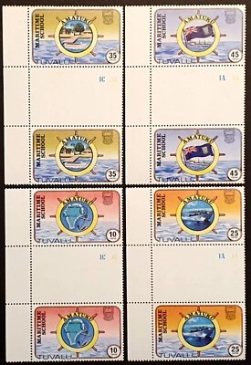 Pares de canaletas de barcos escolares marítimos de Tuvalu 1982 MNH  Foto 1 de 2