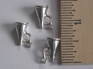13 SILVER TBN "MEGAPHONES" CHEERLEADER CHARMS FOR NECKLACE EARRING BRACELET  - Picture 1 of 3