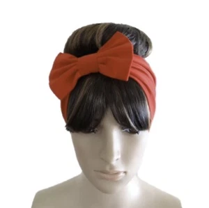 Stirnband mit Schleife in verbranntem Orange. Schleife Haarband. Head Wrap. Haarwickel. Haarbedeckung. - Bild 1 von 1