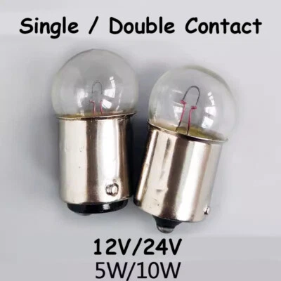 5W 10W 12V 24V Single / Double Contact BA15S Bayonet Indicator Light Bulb Lamp - Image 1 of 4
