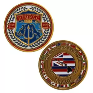 NAVY MARINE CORPS RIMPAC HAWAII PEARL HARBOR THE SEA MAKES US ONE CHALLENGE COIN - Picture 1 of 1