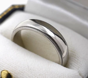 Tiffany & Co. 950 Platiinum Milgrain Wedding Band 6mm 14.4 Grams Size 10.5 - Picture 1 of 9