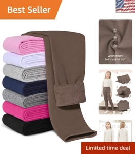 Soft Cotton Fleece Lined Leggings for Girls - Perfect Winter Essentials, 5-6Y - Picture 1 of 7