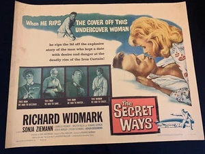 THE SECRET WAYS original 22X28 U.S HALF SHEET RICHARD WIDMARK - Picture 1 of 1