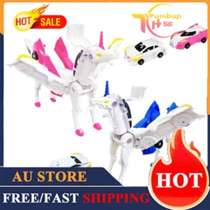 Inertial Sliding Car Transforms Into Unicorn Toy Plastic Impact Deformed AU - Picture 1 of 23