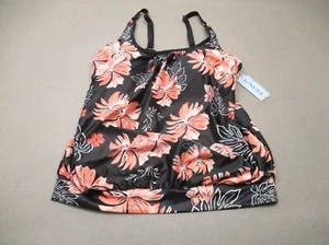 NWT Yonique Size L Womens Floral Print Lined Wireless Swimming Tankini Top 8C - Picture 1 of 6