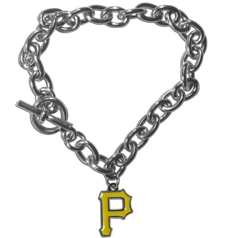 Pittsburgh Pirates Charm Chain Link Bracelet [NEW] MLB Wrist Neckalce Jewelry Cover