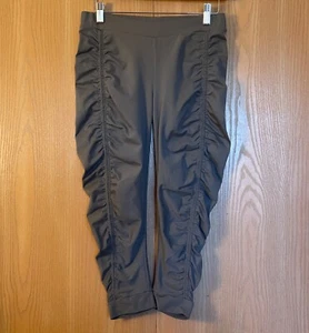 Stella McCartney for Adidas Size S Gray Ruched Cropped Leggings - Picture 1 of 3