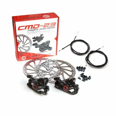 Clarks Mechanical Disc Brake Set MTB Hybrid Lightweight 160mm Rotoren S/S Cables