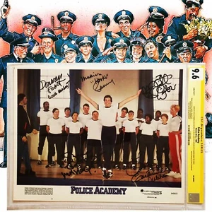 CGC 9.6 SS Police Academy Lobby Card #1 signed by Guttenberg +4 11x14 1984 - Picture 1 of 2