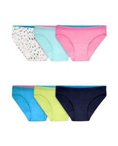 Fruit Of The Loom Girls Breathable Micro-Mesh Bikini Underwear 6 Pack - Picture 1 of 4