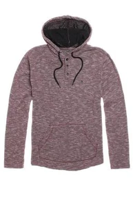 Hurley Doubles Double Knit Herren meliert burgunderrot Henley Pullover Hoodie NEU Neu mit Etikett - Bild 1 von 1