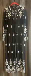 Sue Wong Sheer Maxi Duster Embroidered Lace Romantic Boho Size Small - Picture 1 of 6