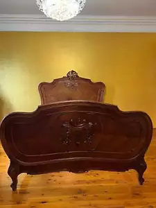Antique French 19th Century Walnut Double Bed - Picture 1 of 5
