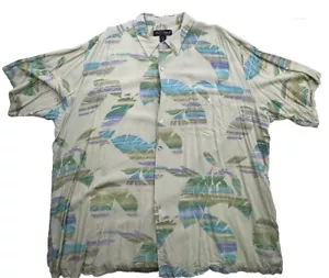Tori Richard Herren Hemd 3XL Hawaii Knopf Kurzarm Grün Blatt Blätter USA - Bild 1 von 20